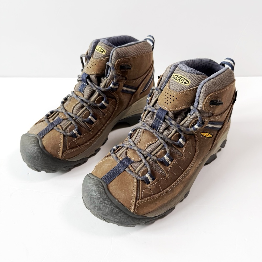 KEEN Women Brown Leather Targhee II Mid Waterproof Hiking Boots US8 Outdoor